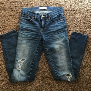 Skinny distressed jeans!